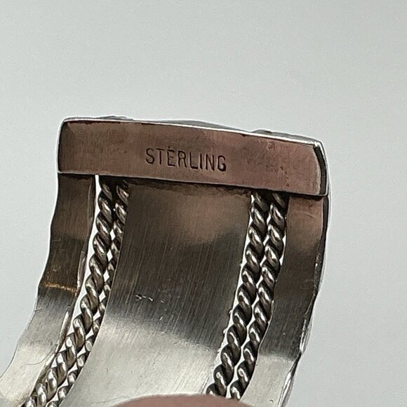 Tahe Sterling Silver Cuff Bracelet 33 Gms Size 6.5 - Picture 4 of 12